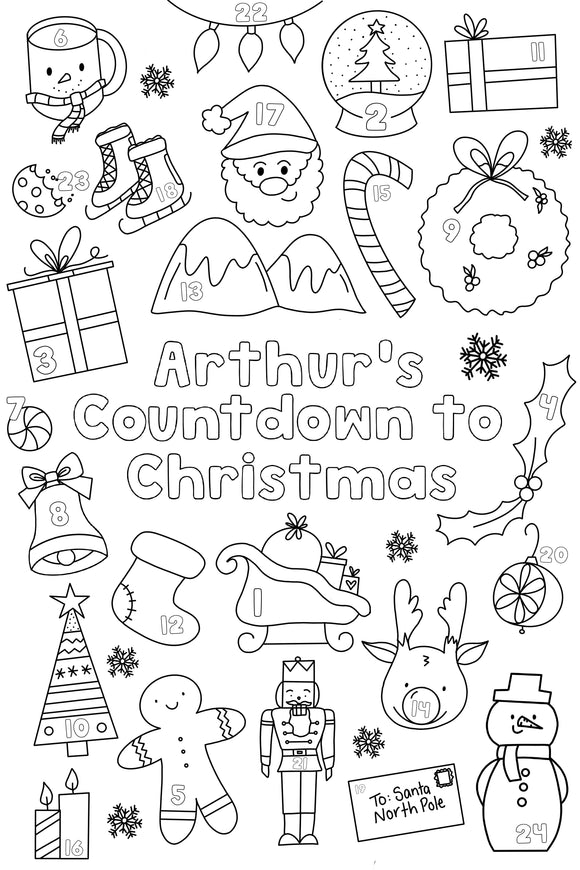 Countdown to Christmas Name Poster